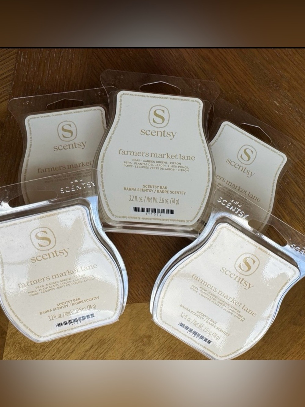 Scentsy 5 FARMERS MARKET LANE Wax Melt Bar Scent: Pear, Citron, Garden Greens